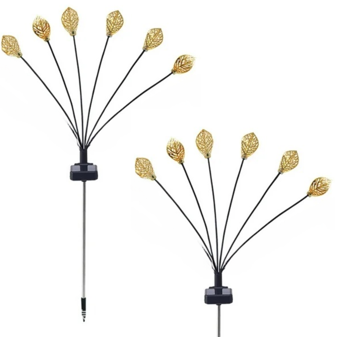 Pachet 2 Lampi solare decorative rezistente la intemperii, model frunze