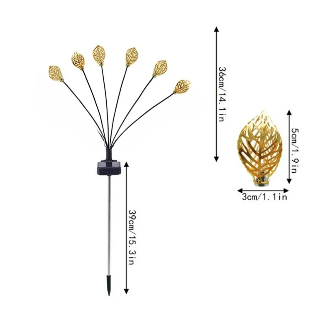 Pachet 2 Lampi solare decorative rezistente la intemperii, model frunze