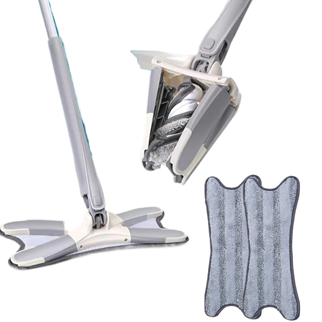 Pachet Mop pivotant cu maner reglabil, cu microfibre + 2 rezerve absorbante