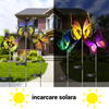 Set 2 Decoratiuni solare cu fibră optică LED pentru curte, gradina, model fluturi