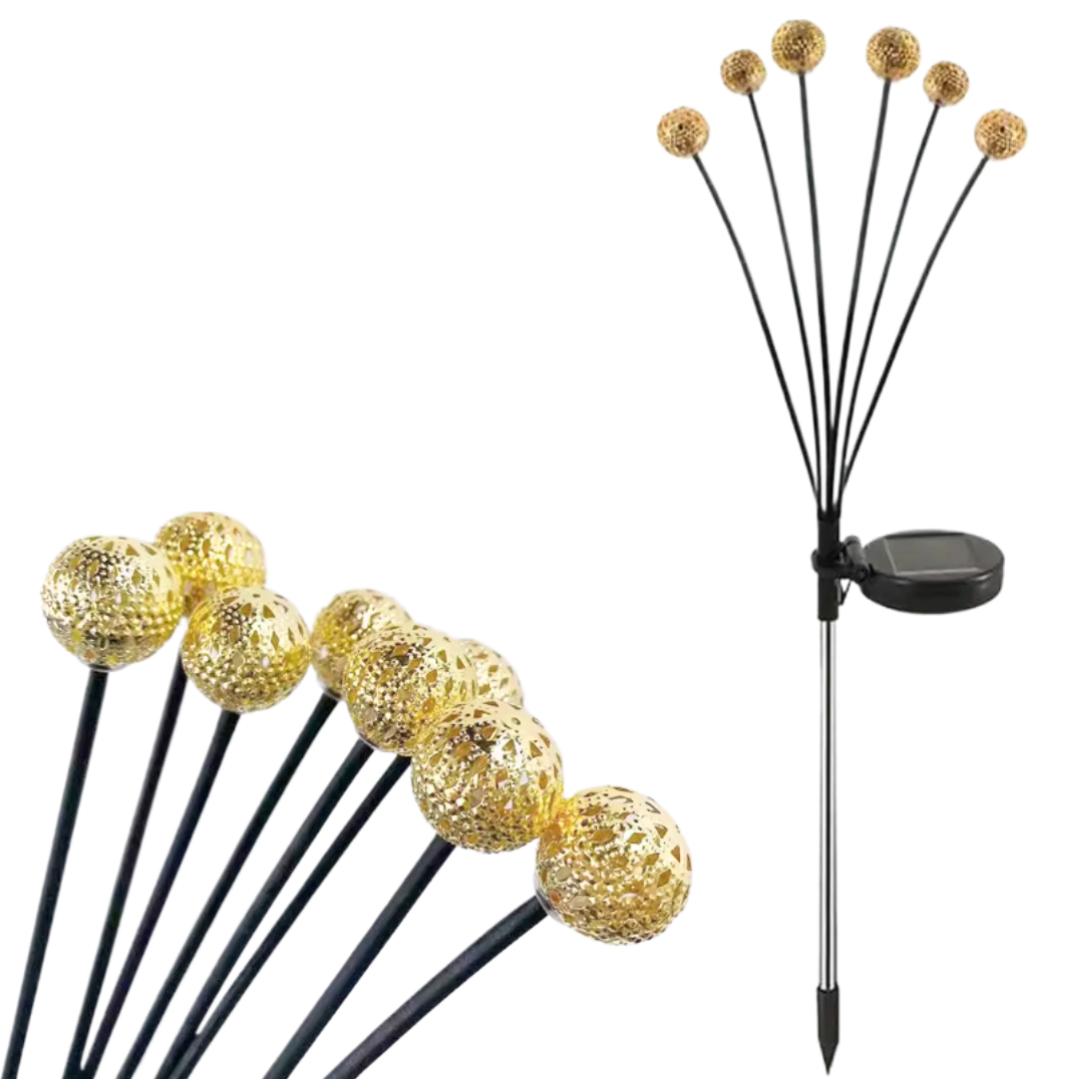 Pachet 2 Pomisori solari cu 6 bulbi LED, glob model oriental