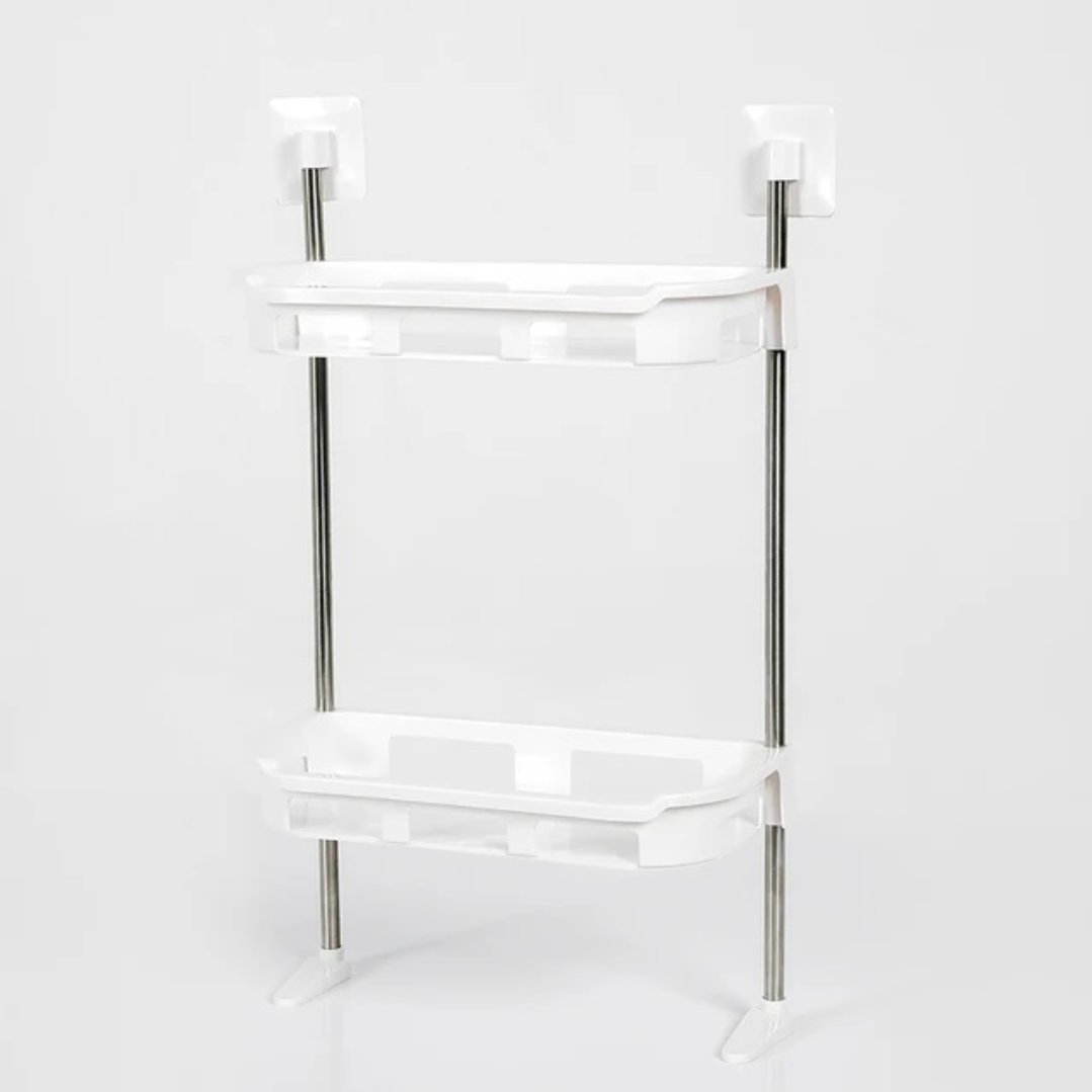 Suport multifunctional, cu 2 polite, pentru depozitare, pentru baie sau bucatarie
