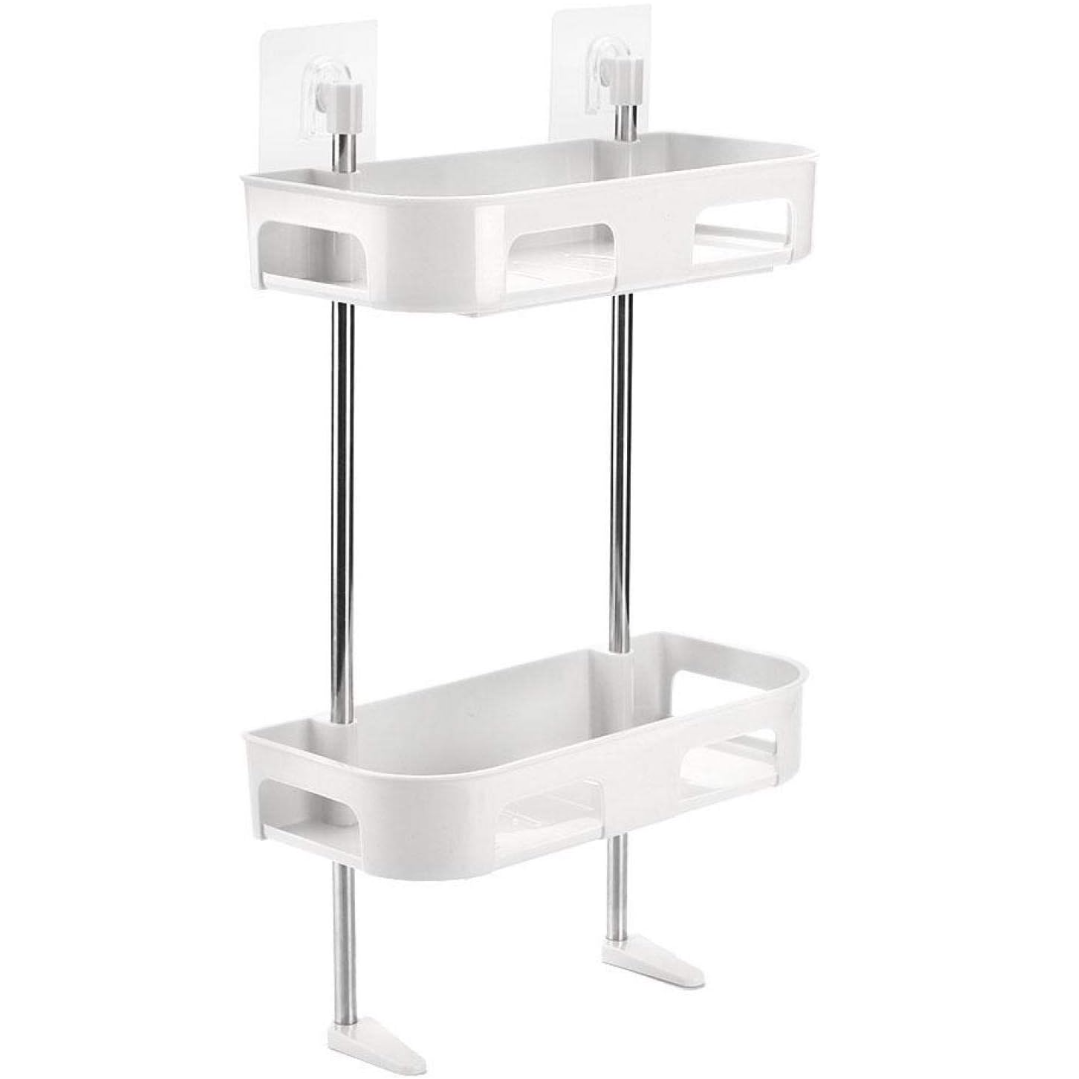 Suport multifunctional, cu 2 polite, pentru depozitare, pentru baie sau bucatarie