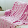Set 2 x Patura copii pufoasa si calduroasa, cu efect fosforescent, roz