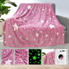 Set 2 x Patura copii pufoasa si calduroasa, cu efect fosforescent, roz