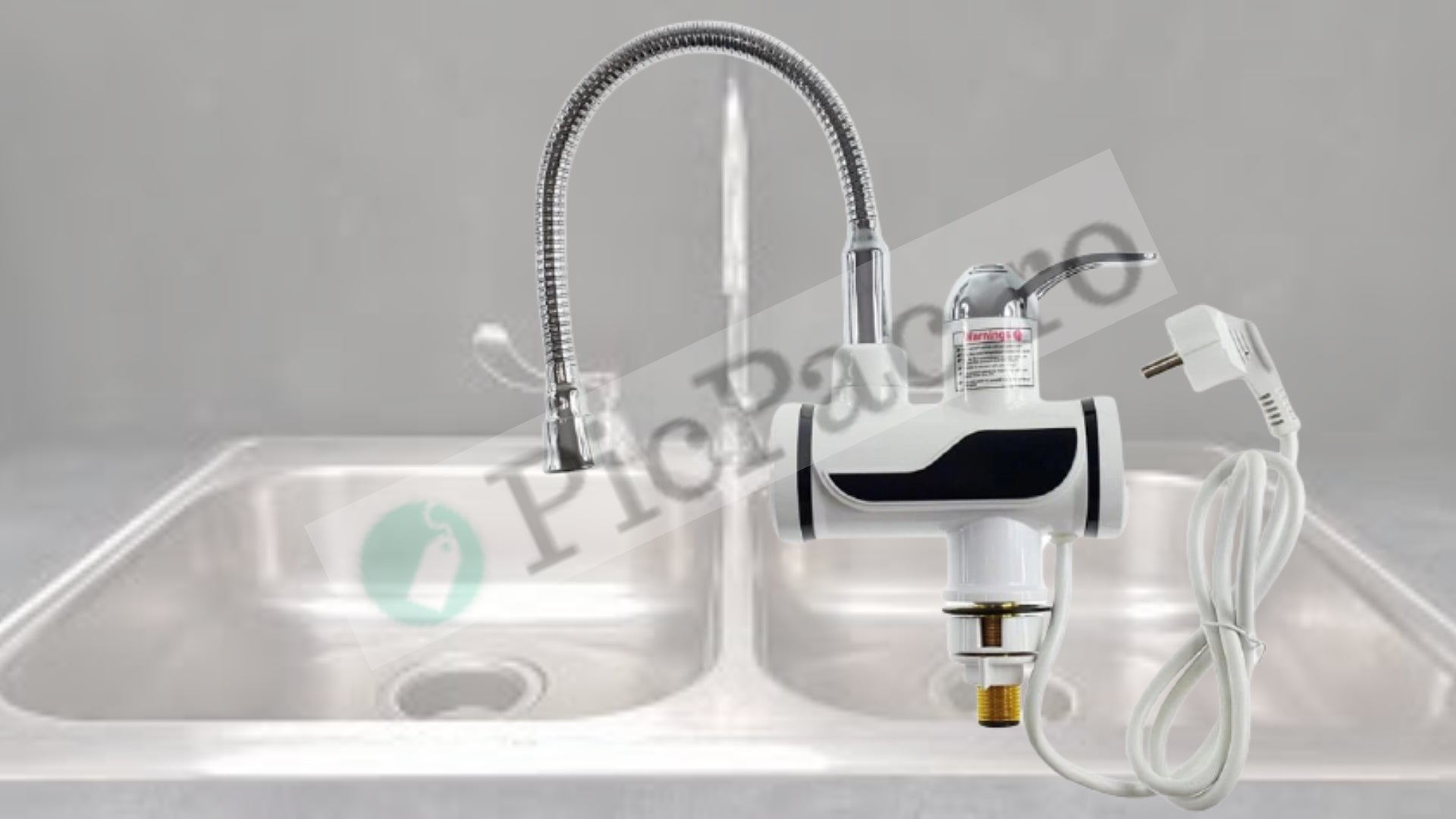 Robinet flexibil electric, cu prindere pe chiuveta, cu afisaj Led