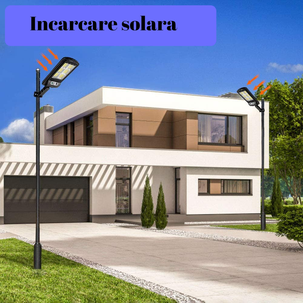 Lampa solara LED cu senzor de miscare si unghi de inductie 120 grade