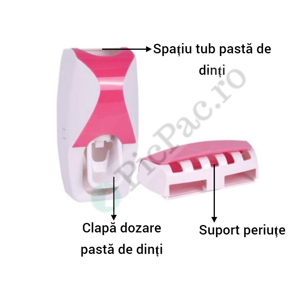 Dozator pentru pasta de dinti si suport de periute