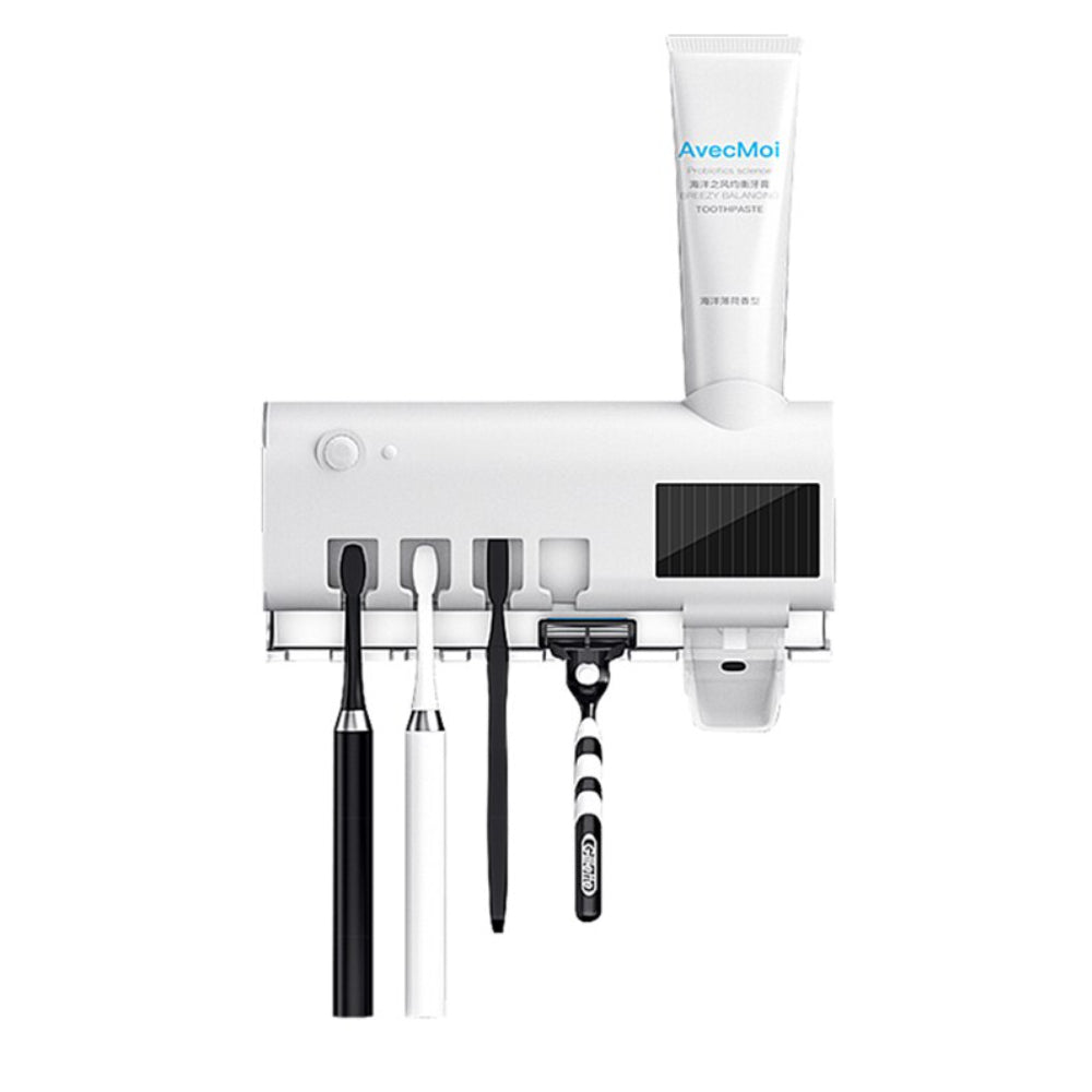 Lichidare de stoc. Dozator pentru pasta de dinti cu alimentare solara si sterilizator UV pentru periute