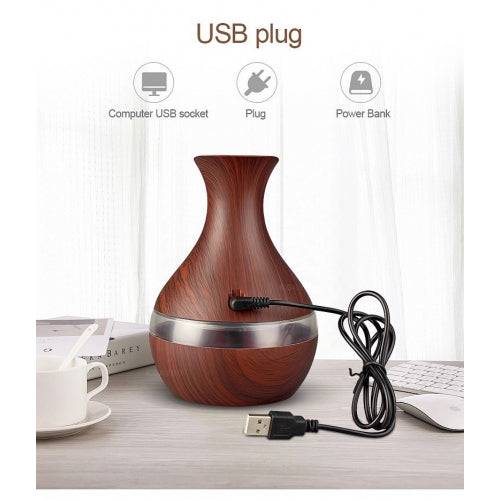 Lichidare de stoc.  Umidificator cu led 7 culori, tip vaza