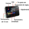 Ceas digital cu termometru, indicator umiditate si proiectie ora
