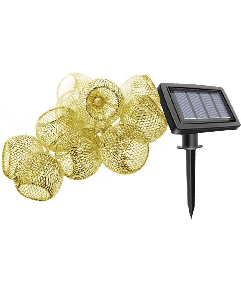 Ghirlanda luminoasa, LED, 8 becuri, incarcare solara, lumina alb cald