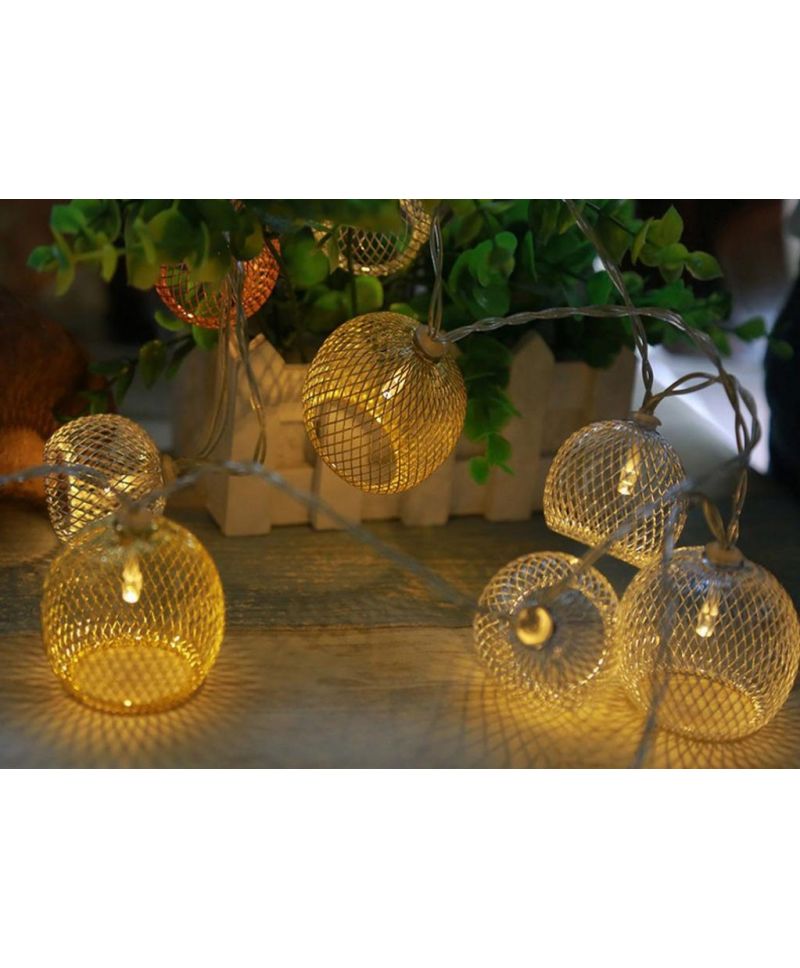 Ghirlanda luminoasa, LED, 8 becuri, incarcare solara, lumina alb cald