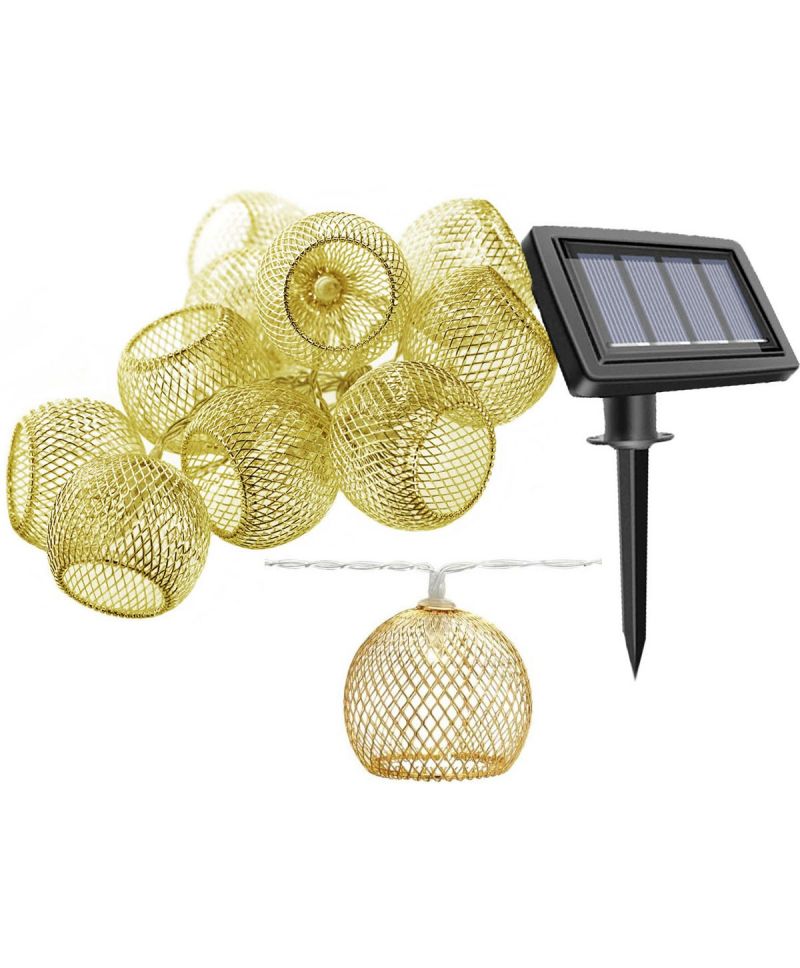 Ghirlanda luminoasa, LED, 8 becuri, incarcare solara, lumina alb cald