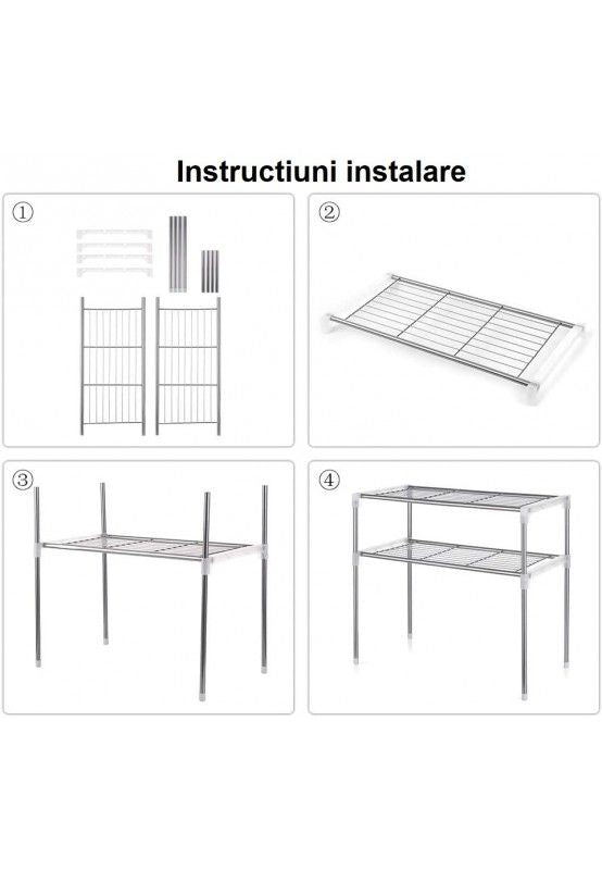 Lichidare de stoc. Suport cu 2 rafturi, telescopic si multifunctional