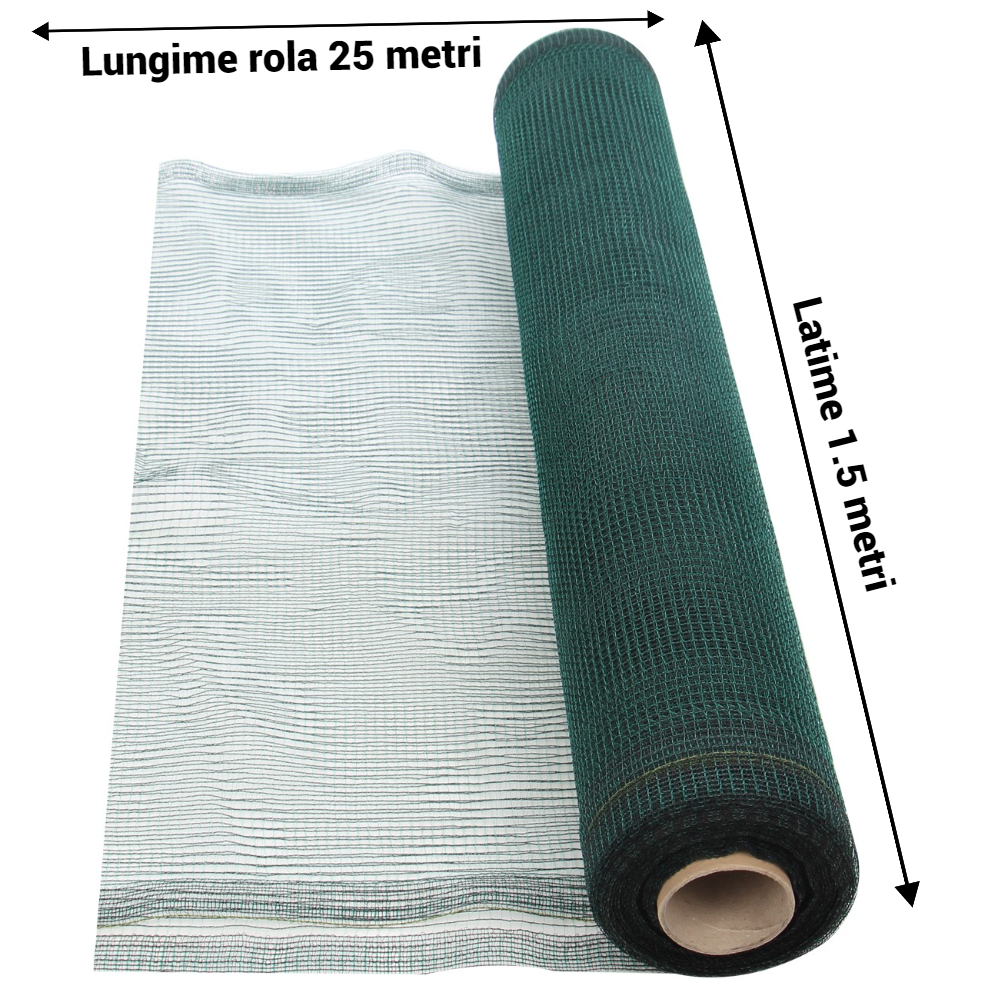 Plasa opaca 1.5 x 25 metri, pentru umbrire