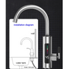 Robinet electric instant din inox, cu display si rotire 360 grade, 3000W