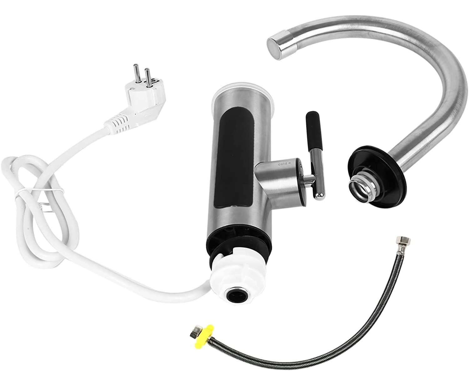 Robinet electric instant din inox, cu display si rotire 360 grade, 3000W