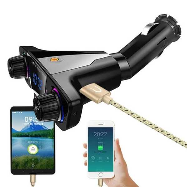 Transmitator auto FM cu MP3 Player, Bluetooth si Functie Incarcare Telefon